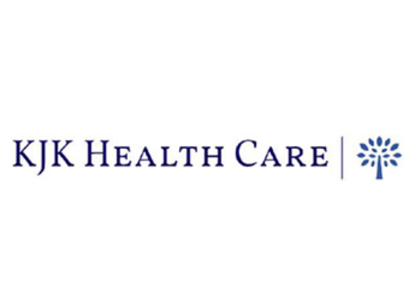 KJK-HealthCare-Logo, Blaue Schrift, Baum